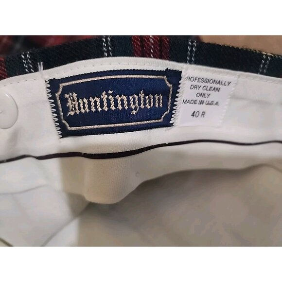 NWOT Golf Red Plaid HUNTINGTON Scotlandish Pattern Dress Pants Wool 40 X28 Santa - Picture 8 of 9